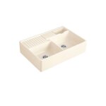 Evier cuisine 2 bacs villeroy et boch tradition creme ceramicplus avec vidage manuel