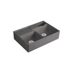 Evier cuisine villeroy et boch tradition graphite ceramicplus avec vidage automatique