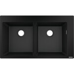 Hansgrohe - evier  encastrer 2 bacs s51 sans vidage noir graphite