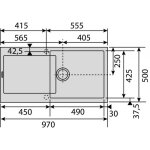 Franke - vier fragranit + maris mrg 611 - xl 1 cuve + 1 �gouttoir (970 x 500 mm) stone france s. a. s ...