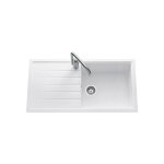 Évier granit blanc ewi icauna 1 grand bac 1 égouttoir Évier granit blanc ewi icauna 1 grand bac 1 égouttoir