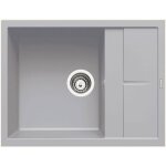 Luisina - evier granit gris mtal maestoso 1 bac 1 petit gouttoir