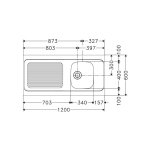 Evier monocuve inox spx avec égouttoir 1200x600cm à poser man 711 - 1200 franke 082522 Evier monocuve inox spx avec égouttoir 1200x600cm à poser man 711 - 1200 franke 082522