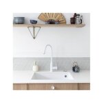 vier sous - plan granit blanc luisina quadrille 1 bac 580x440