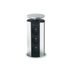 Borne multiprise escamotable - version : 2 prises secteur + 2 usb evoline