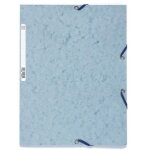 Exacompta - chemise � �lastiques 3 rabats - 24 x 32 - carte lustr�e 390g - couleur gris tourterelle