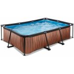 Exit toys - piscine exit wood 220x150x65cm avec pompe filtrante - marron Exit toys - piscine exit wood 220x150x65cm avec pompe filtrante - marron