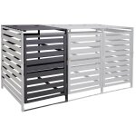 Hhg - extension pour abri  poubelles xl pour 1 ou 2 poubelles 714, bois massif 110x65x93cm, anthracite ...