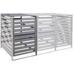Extension pour abri  poubelles xl pour 1 ou 2 poubelles hhg - 714, bois massif 110x65x93cm, gris clair ...