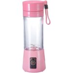 Extracteur de jus portable en forme de tasse ? 400 ml, 6 lames, rose ? rapanda