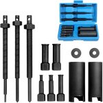 Extracteur de roulement interieur set, avec tige filet�e, rondelle et douille, acier au carbone, 9 / ...