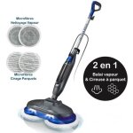Eziclean - balai 2 en 1 nettoyeur vapeur & cireuse de parquet - e. ziclean - steamwave360