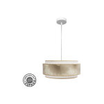 Fabrilamp - abrila akunadecor pendentif 1 lumi�re mod�le nepal white avec double abat - jour