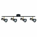 Fabrilamp - akunadecor bandeau lumineux pour salle de bain de 4 lumi�res mod�le maximo cuir noir