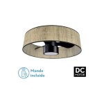 Fabrilamp - ventilateur dc 24w natasha ca�izo / noir 70d 3 pales 6vel. 2390lm 3 couleurs t�l�commande, ...