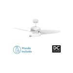 Fabrilamp - ventilateur dc cross 30w white 3 pales white / beech 6vel. 3 couleurs 3250lm132d t�l�commande, ...