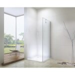 Ondee - zen - paroi lat�rale frisco - finition chrom� - retour fixe - transparent - 80x192, 1cm
