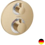Façade mitigeur thermostatique encastré hansgrohe ecostat s avec robinet d'arrêt et inverseur bronze ... Façade mitigeur thermostatique encastré hansgrohe ecostat s avec robinet d'arrêt et inverseur bronze ...