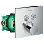 Hansgrohe - façade pour mitigeur thermostatique encastré showerselect avec 2 fonctions chromé et corps ... Hansgrohe - façade pour mitigeur thermostatique encastré showerselect avec 2 fonctions chromé et corps ...
