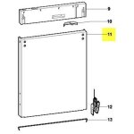 Facade de porte zinc c00256855 pour lave vaisselle