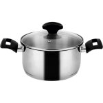 Fagor - alaia casserole 24 cm, induction couvercle en verre acier inox.  toutes cuisinires argent