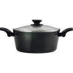 Fagor vivant casserole induction 20cm aluminium forg, antiadhsif sans pfoa, couvercle verre noir