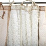 Thedecofactory - fairy - voilage 100% coton  nouettes motifs floraux beige 110x250