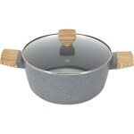 Faitout aluminium forge manche effet bois 24cm