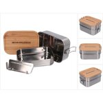 Toolbrothers - fan bote  pain en acier inoxydable avec 2 tages et couvercle en bambou 1340 ml