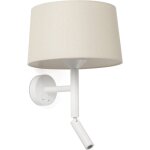 Faro barcelona - faro windsor applique de lecture blanche mate, lin, 1x e27 Faro barcelona - faro windsor applique de lecture blanche mate, lin, 1x e27
