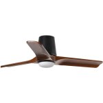 Faro heywood tub petit ventilateur de plafond 3 pales noir mat, noyer avec clairage 2700 - 4000 - 6000 ...