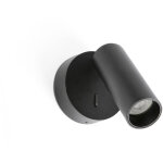 Faro stan applique murale de lecture stan slim noire gu10 avec interrupteur