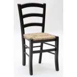 Lot de 2 chaises en bois noir en paille Lot de 2 chaises en bois noir en paille