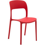 Lot de 4 chaises empilables en polypropyl�ne rouge
