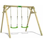 Fatmoose portique de balançoire pour enfants jollyjim, structure double en bois ? vert pomme Fatmoose portique de balançoire pour enfants jollyjim, structure double en bois ? vert pomme