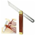 Fausse equerre menuisier en acier inoxydable et bois 200mm fausse equerre  manche 0  360 degrs durable ...