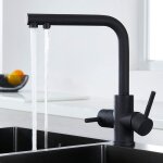 Faustina - robinet de cuisine 3 voies, mitigeur 3 voies cuisine pivotant  360, robinetterie cuisine ...
