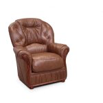 Vente - unique - fauteuil 100% cuir de buffle marron daphne