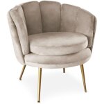 Cotecosy - fauteuil arrondi brenda velours taupe Cotecosy - fauteuil arrondi brenda velours taupe
