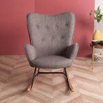 Meubles cosy - fauteuil  bascule chaise loisir et repos style rocking chair - style scandinave - tissu ...