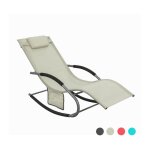 Sobuy - chaise longue transat pliable jardin aluminium ? bain de soleil ergonomique  bascule relax ? ...