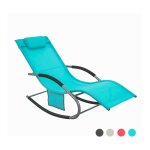 Sobuy chaise longue transat de jardin bascule avec appui - tte rglable, pochette de rangement et repose ...