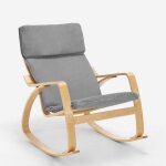 Fauteuil � bascule au design scandinave ergonomique aalborg - gris clair
