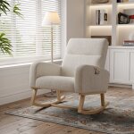 Fauteuil � bascule, fauteuil rembourr�, fauteuil allaitement, rocking chair avec rangement de poche, ...