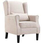 Fauteuil beige tissu vidaxl