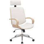 Clp - fauteuil de bureau dayton en similicuir ajustable et pivotant nature / blanc