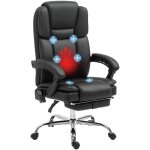 Fauteuil de bureau r�glable avec 6 points de massage, fonction chauffante, repose - pieds, similicuir, ...