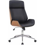 Clp - chaise de bureau avec grand siège et dossier élevé en bois et fromage en noir Clp - chaise de bureau avec grand siège et dossier élevé en bois et fromage en noir