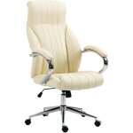 Clp - fauteuil de bureau wigan en vritable cuir ajustable et pivotant crme