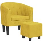 Fauteuil cabriolet avec repose - pied jaune velours vidaxl802319